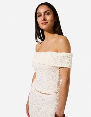 T-Shirt - Spitze - Off-White