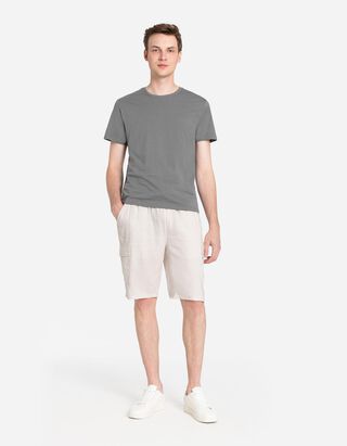 Cargoshorts - Leinen-Mix