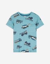 T-Shirt - Allover-Print - hellblau