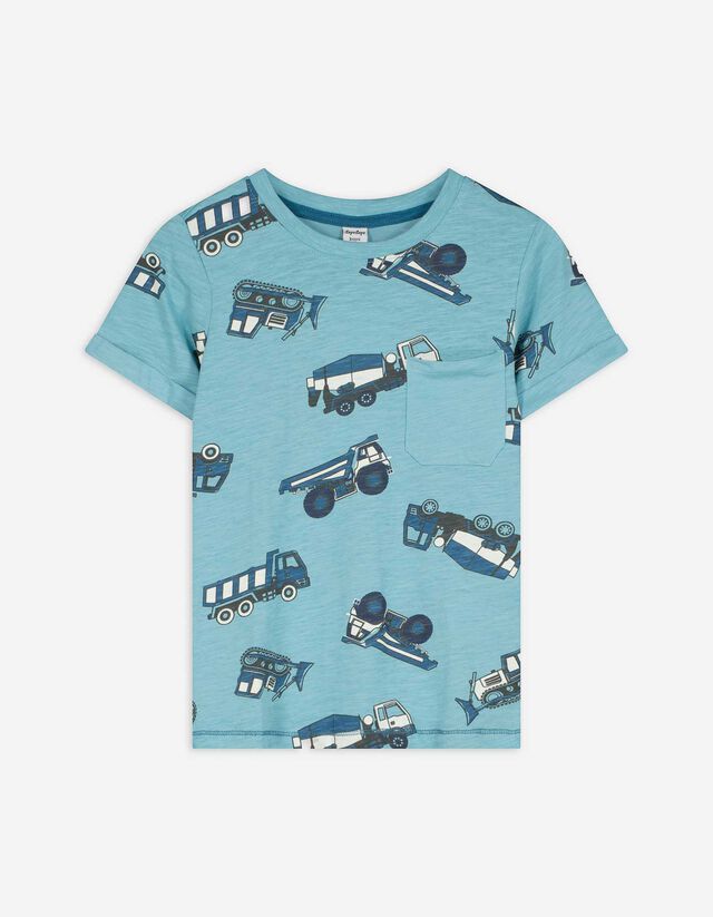 T-Shirt - Allover-Print - hellblau