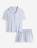 Pyžamov&yacute; set trička a &scaron;ortek - Směs s visk&oacute;zou - svetle  modra