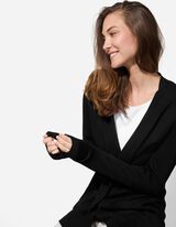 Longcardigan - Aufgesetze Taschen - schwarz