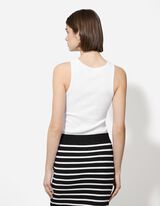 Top - Rippenstruktur - weiß