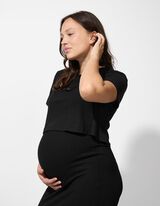 Umstandsshirt - Kurze Ärmel - schwarz