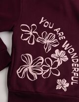 Hoodie - Print - Dunkelrot