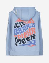Sweatjacke - Kangurutasche - hellblau