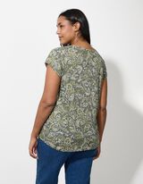 T-shirt - wz&oacute;r na całej powierzchni - zielony