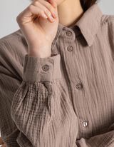 Női ing - Muszlin - vil&aacute;gos barna