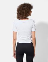 Maglia cropped - A costine - bianco