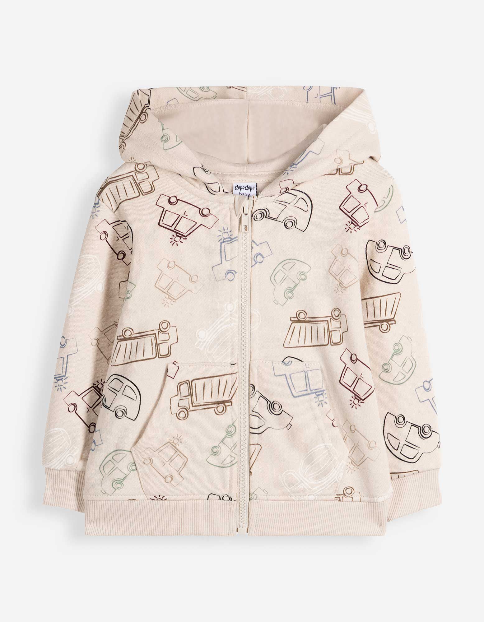 Set aus Sweatshirt und Jogginghose - gemustert - Beige