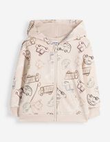 Set aus Sweatshirt und Jogginghose - gemustert - Beige