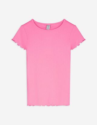 T-Shirt - Rippenstruktur - pink T-Shirt - Rippenstruktur - pink