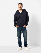Veste molletonn&eacute;e - Coupe oversize - bleu fonc&eacute;