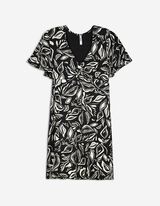 Kleid - Viskose-Mix - Raffung