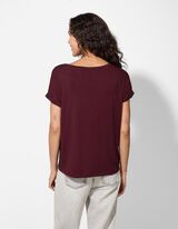 Majica kratek rokav - Viskozna mešanica - temno vijolicna