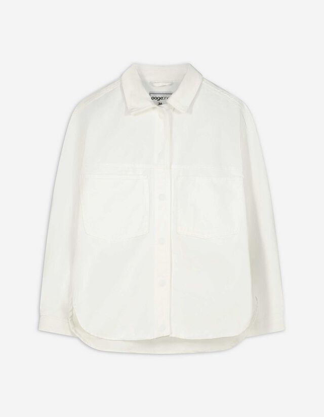 Shacket - Oversized Fit - bianco