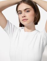 Camicia in maglia - A costine - bianco