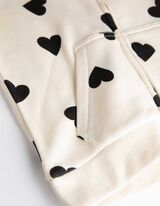 Felpa aperta - Stampa allover - beige