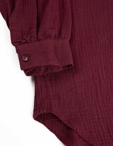 Košeľová blúzka - Mušelín - tmavocervena