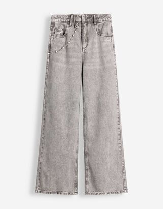 Jeans - Kettedetail - Grau