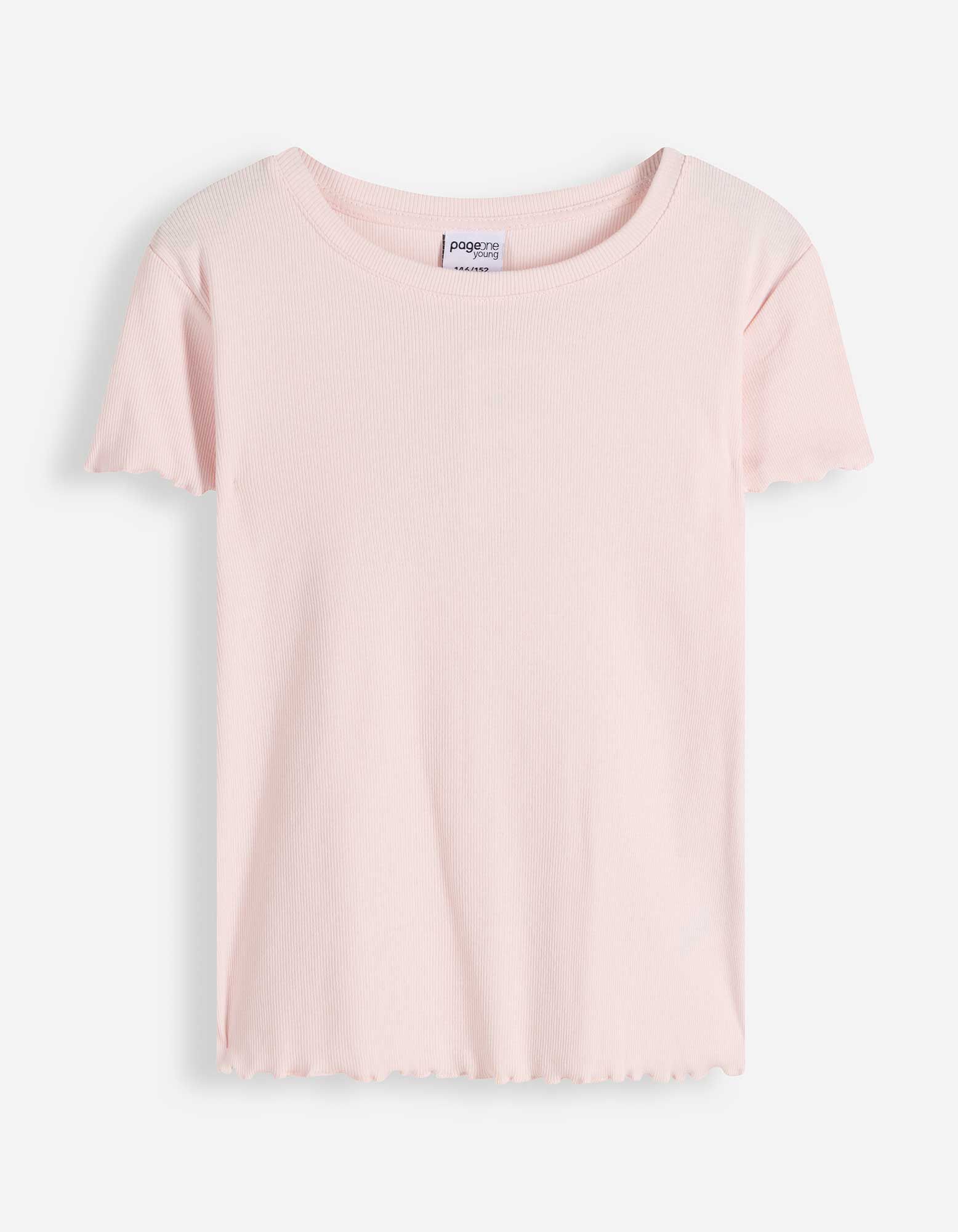 T-shirt - Ourlet coquille - ros&eacute; tendre 