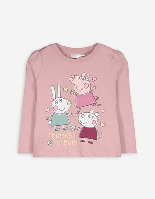 Tričko s dlh&yacute;mi ruk&aacute;vmi - Prasiatko Peppa - Ružov&aacute;