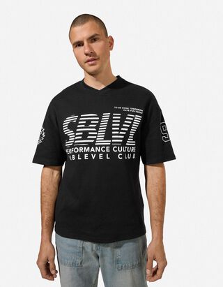 T-Shirt - V-Ausschnitt - schwarz