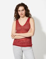 Stricktop - Lurex - dunkelrot