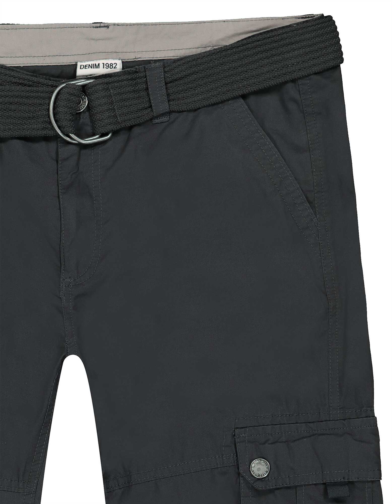 Pantaloni scurți cargo - Buzunare patch - Gri inchis