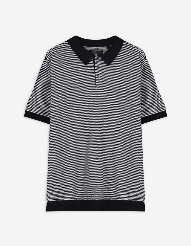 Poloshirt - Allover-Muster - dunkelblau