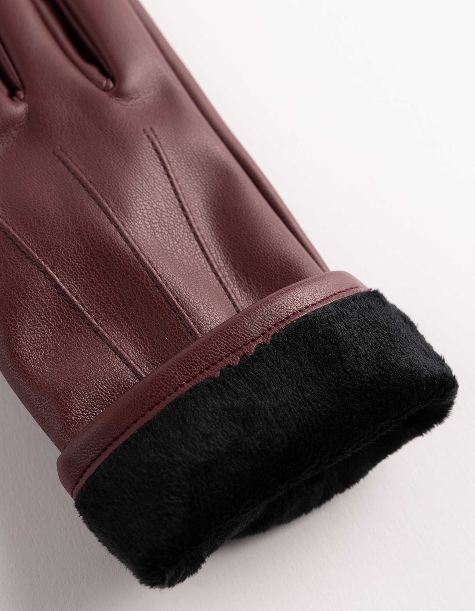 Handschuhe - Kunstleder - Dunkelrot