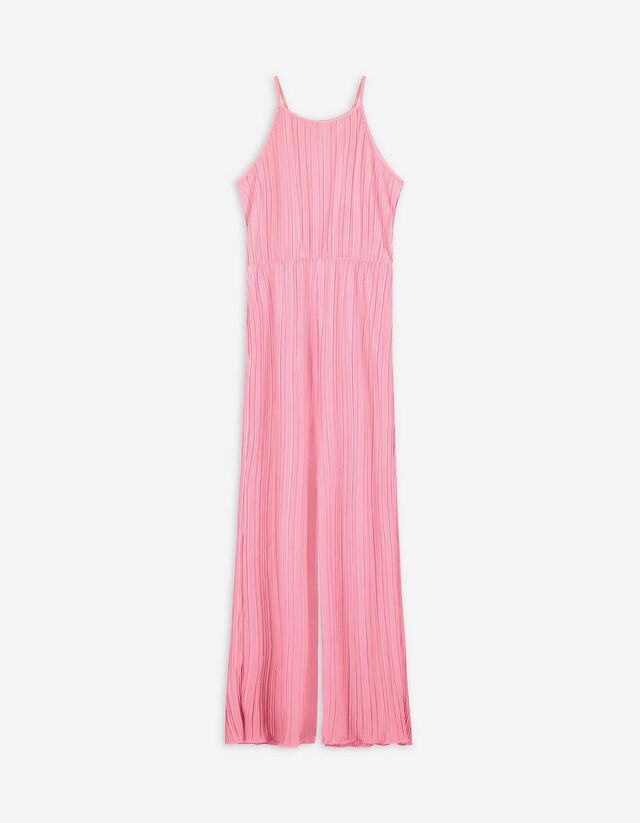 Jumpsuit - Plisseefalten - pink