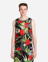 Top a canotta - Stampa - nero