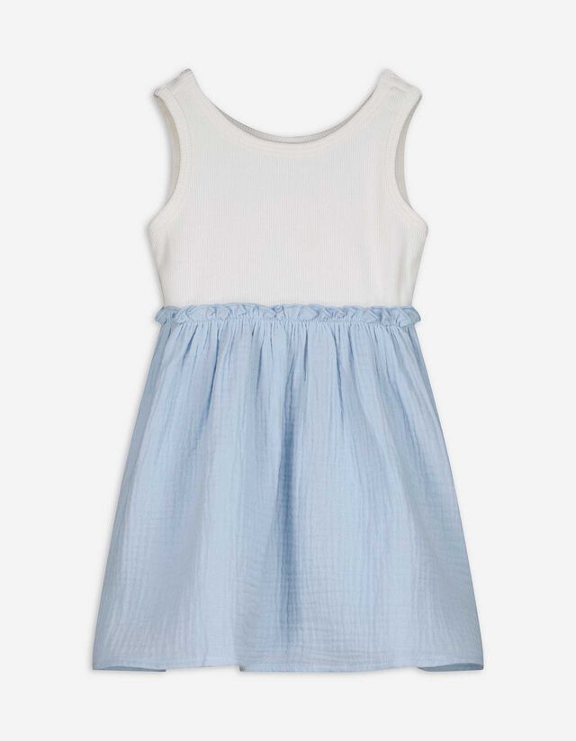 Kleid - Mehrfarbiges Design - weiß