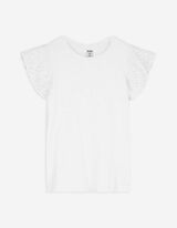 T-shirt - Broderie - wit