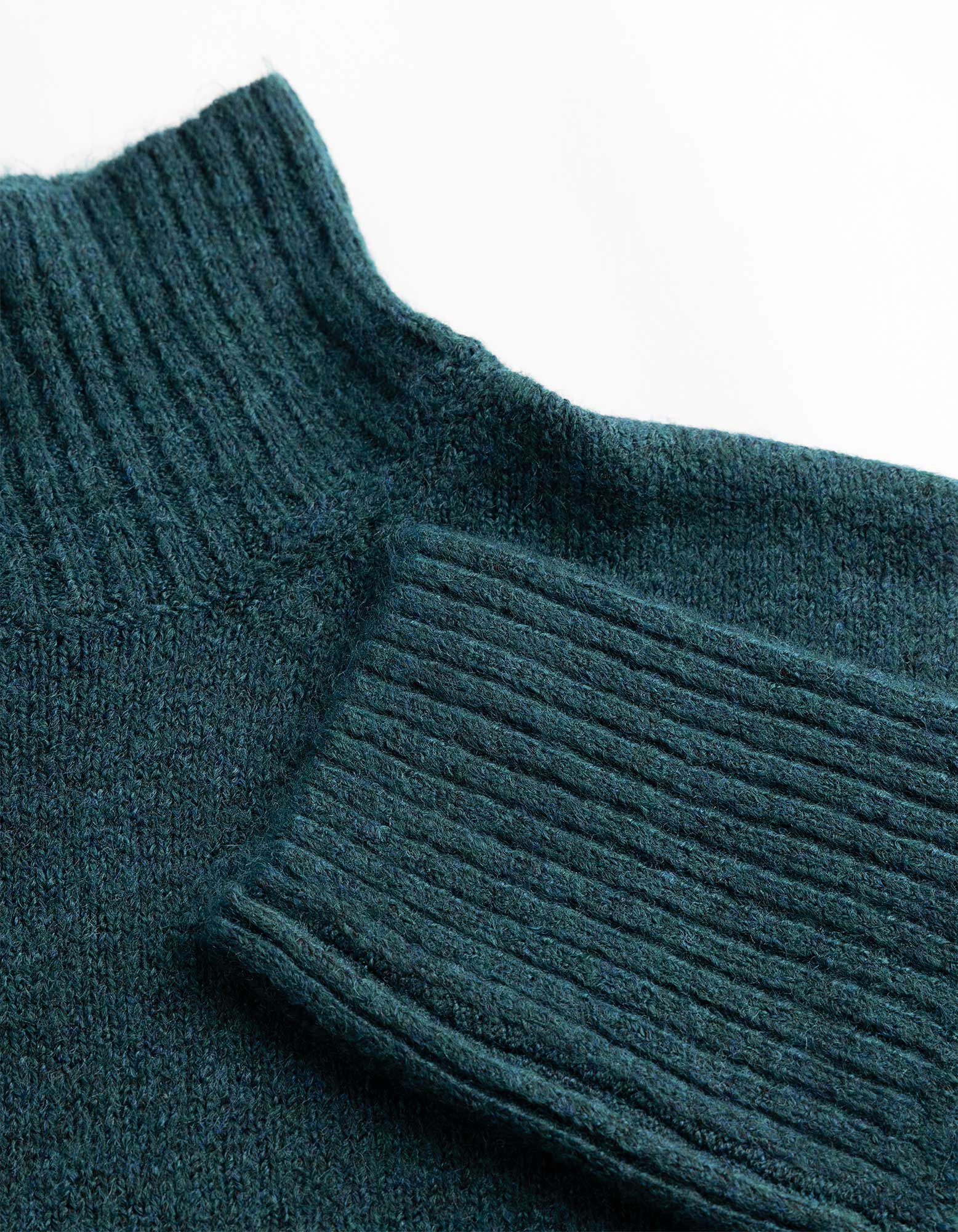 Strickpullover - Mockneck - Petrol