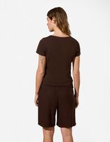 T-shirt - Teneur en stretch - brun fonc&eacute;