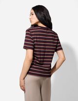 Majica kratkih rukava - Pruge - tamno lila