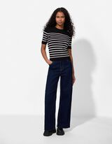 Pullover - Streifen - schwarz