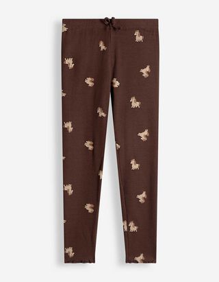 Leggings - Gerippt - Braun