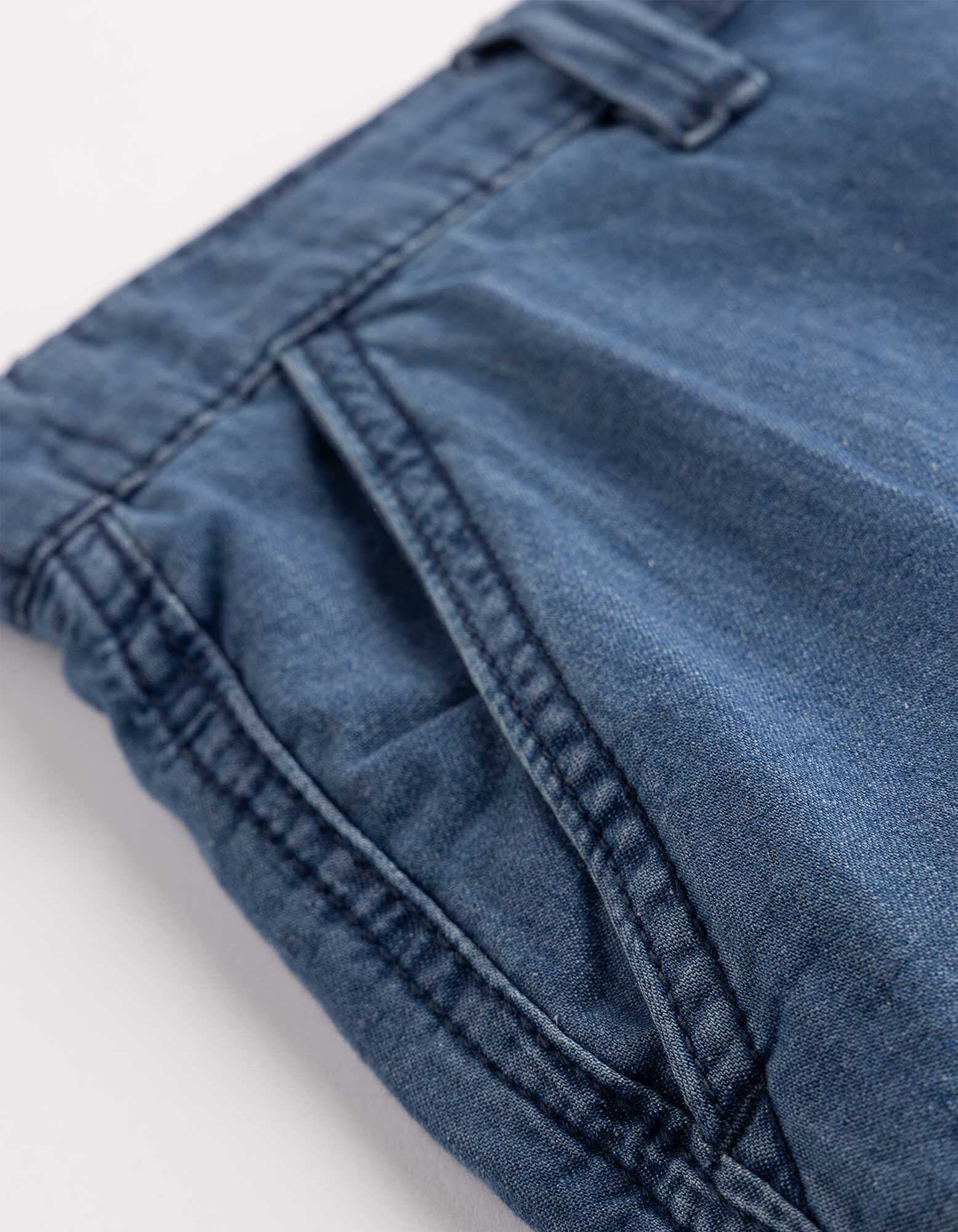 Shorts - Knopfverschluss - blau