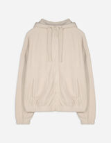 Fleecejacke - Überschnittene Ärmel - beige