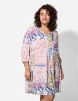 Kleid - Allover-Muster - wei&szlig;