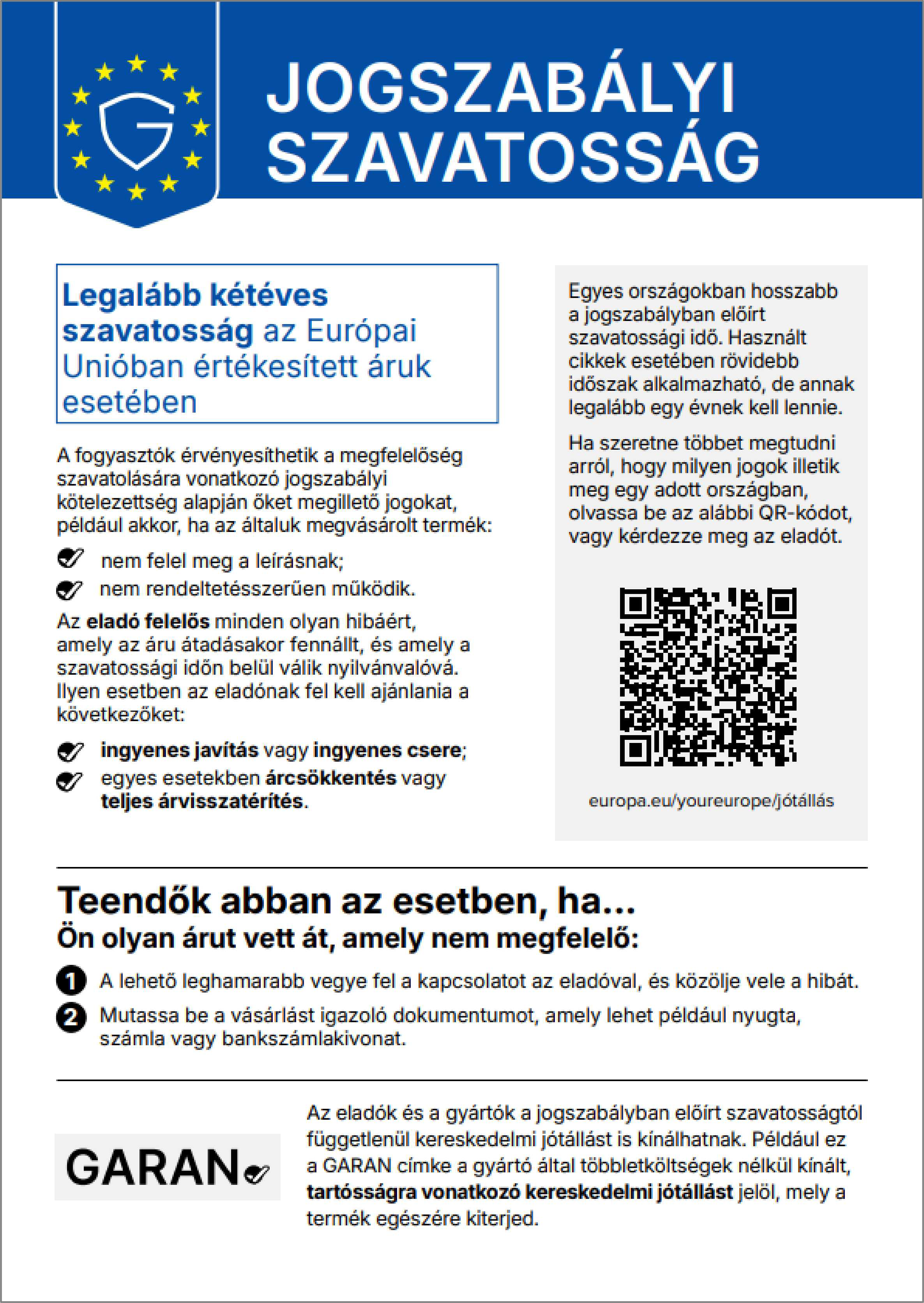 Gewährleistungslabel