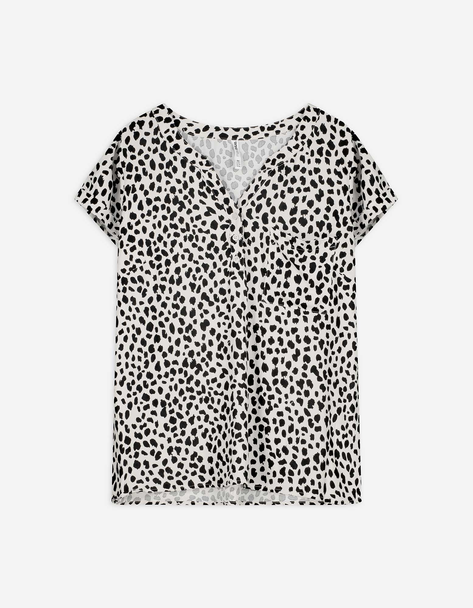 Blusenshirt - Allover-Print - weiß