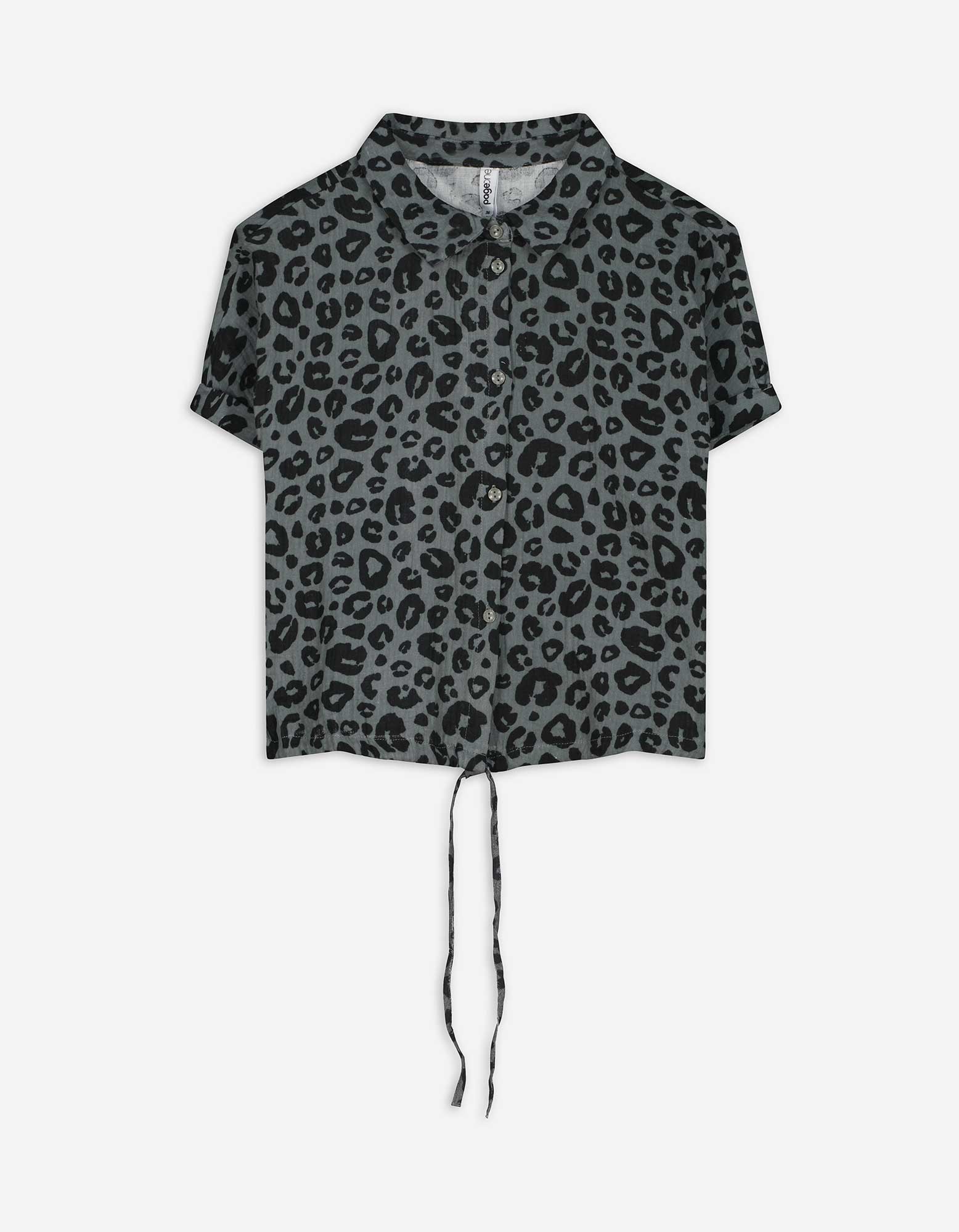 Bluse - Allover-Muster - grün
