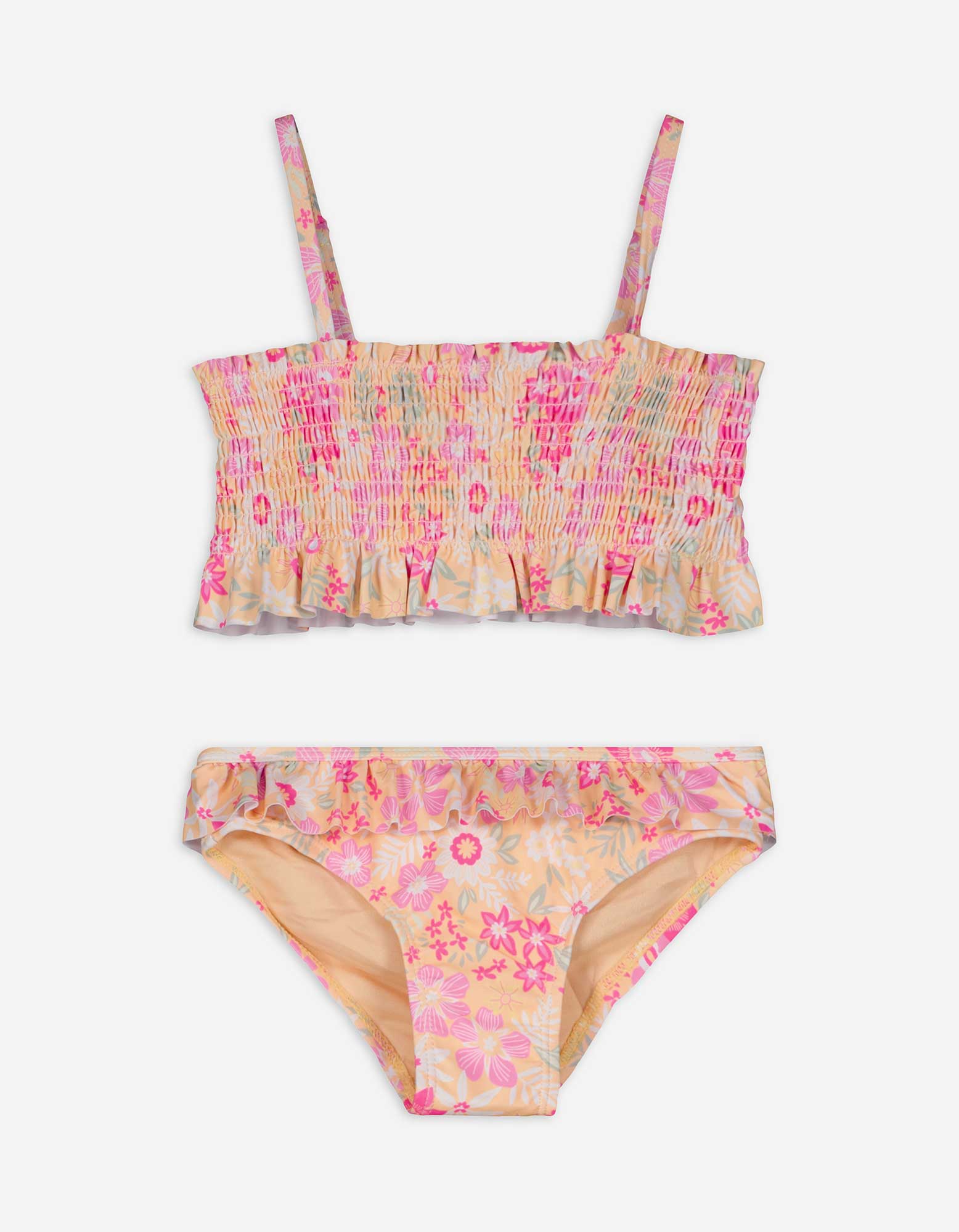 Set aus Bikinitop und Bikinislip - Allover-Muster - orange