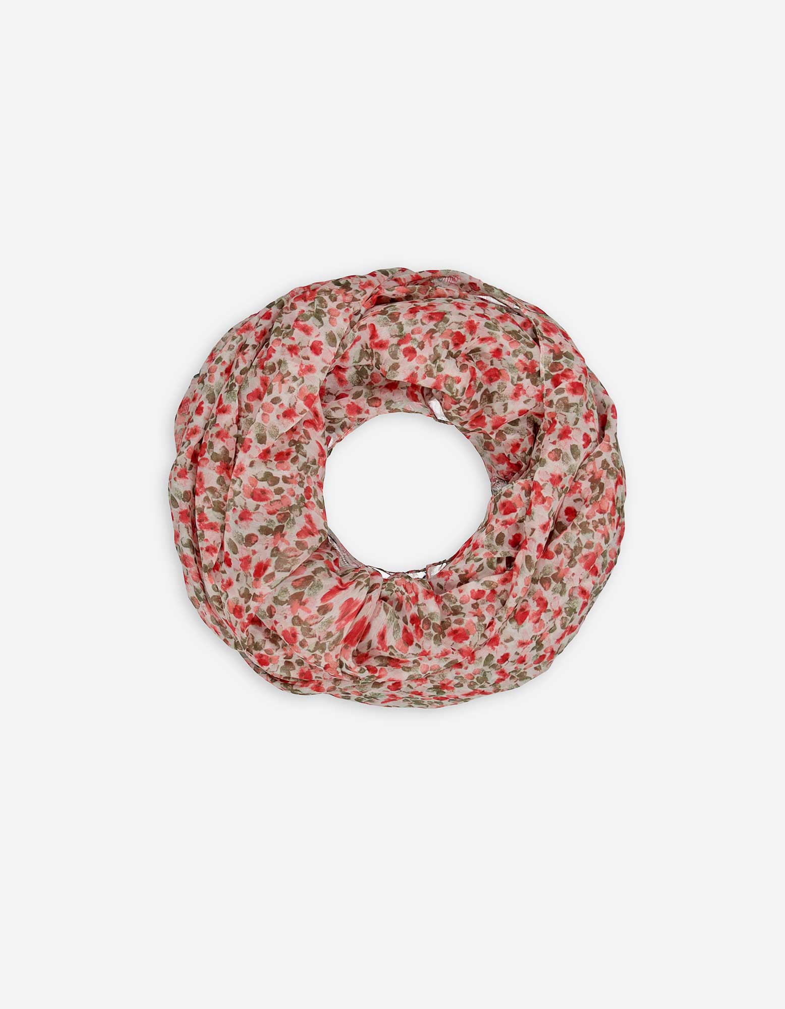 Damen Loop-Schal - Allover-Print - hellrot, Takko, hellrot onesize