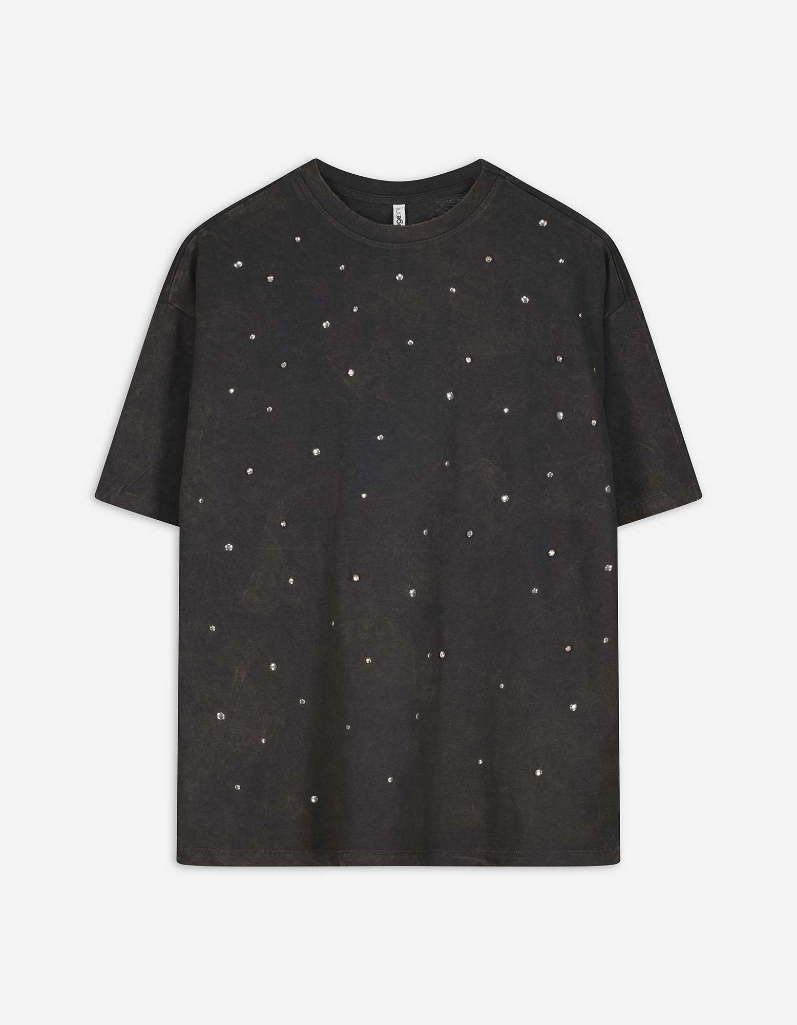 T-Shirt - Nietenbesatz - dunkelgrau