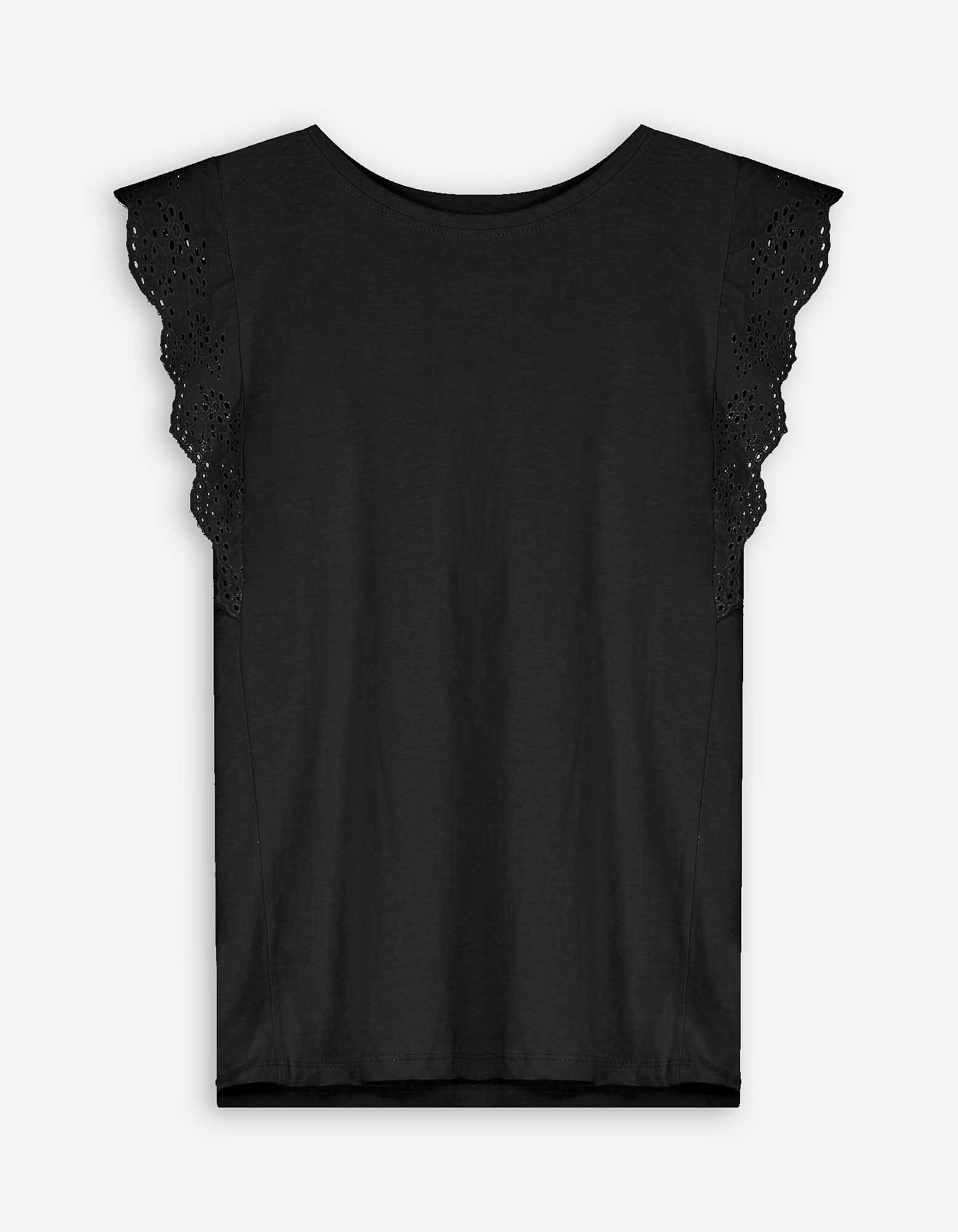 T-Shirt - Lochspitze - schwarz